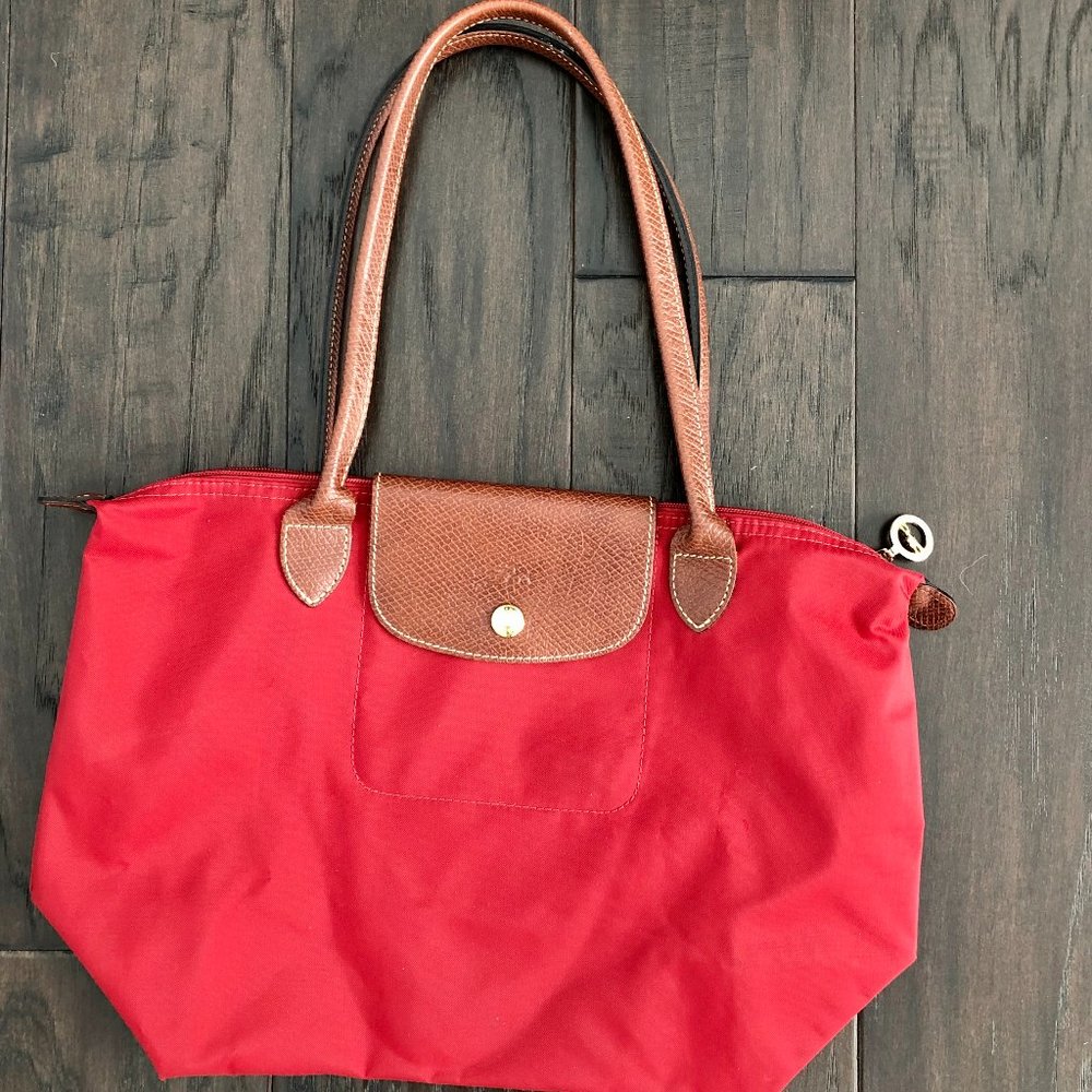 Longchamp Small Le Pliage Tote-Red